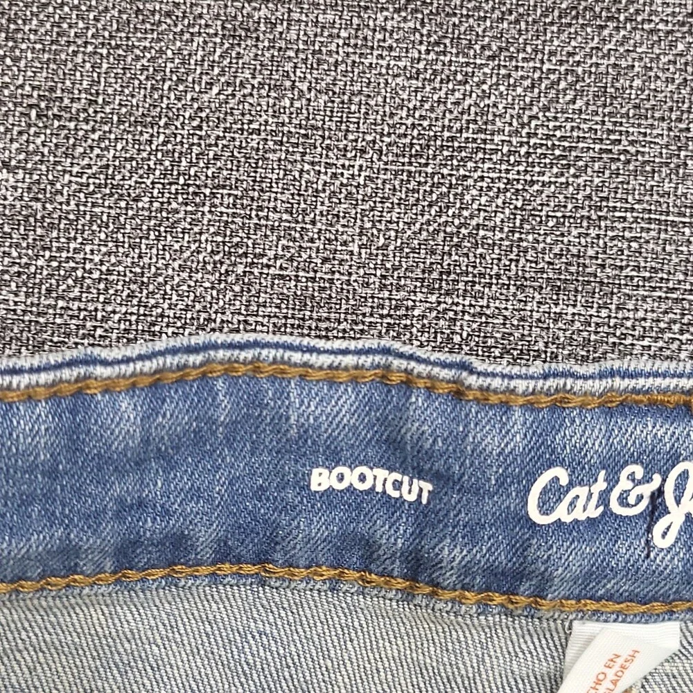Boys' Stretch Bootcut Denim Jeans - Cat & Jack Blue Light Wash Size 12 Husky